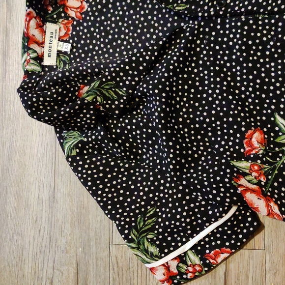 Monteau | Silky polka dot floral button up - Picture 2 of 3